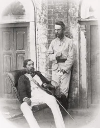 Major-General Sir Robert Napier (seated) and his ADC, Major E.H. Greathead, Lucknow, 1857